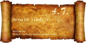 Arnold Timót névjegykártya